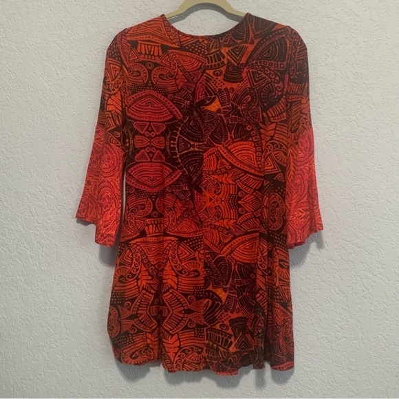 Soft Surroundings Velvet Embroidered Boho Bell Sleeves Stretch Tunic - Picture 5 of 5